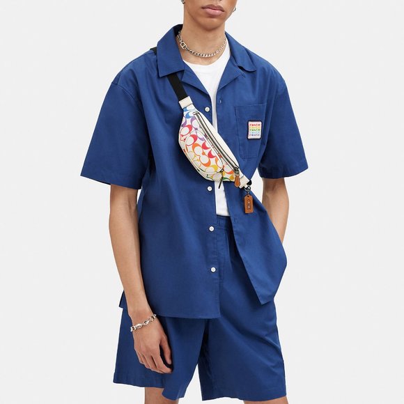 🌈 Coach Sprint Belt Bag 24 In Rainbow Signature Canvas - Picture 3 of 14